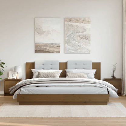 Sengeborde 2 stk Honningbrun 40x30,5x40 cm massiv fyrretræ