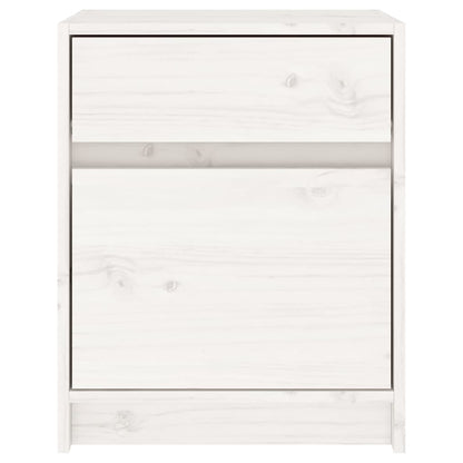 Sengeborde 2 stk Hvid 40x31x50 cm massiv fyrretræ