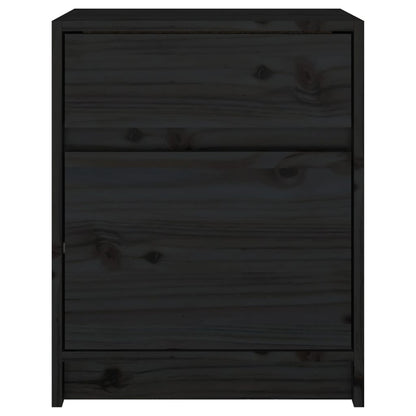 Nachtschränke 2 Stk. Schwarz 40x31x50 cm Massivholz Kiefer