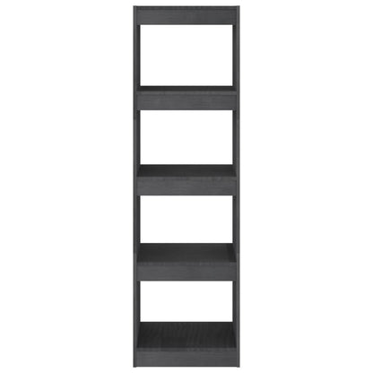 Bücherregal Raumteiler Grau 40x30x135,5 cm Massivholz Kiefer