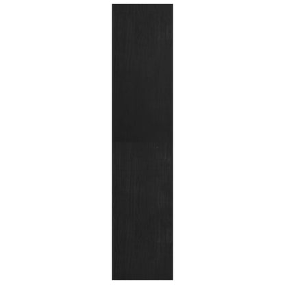 Bücherregal Raumteiler Schwarz 40x30x135,5 cm Massivholz Kiefer