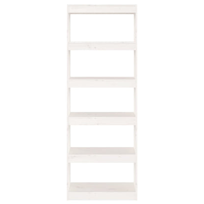 Bücherregal/Raumteiler Weiß 60x30x167,5 cm Massivholz Kiefer