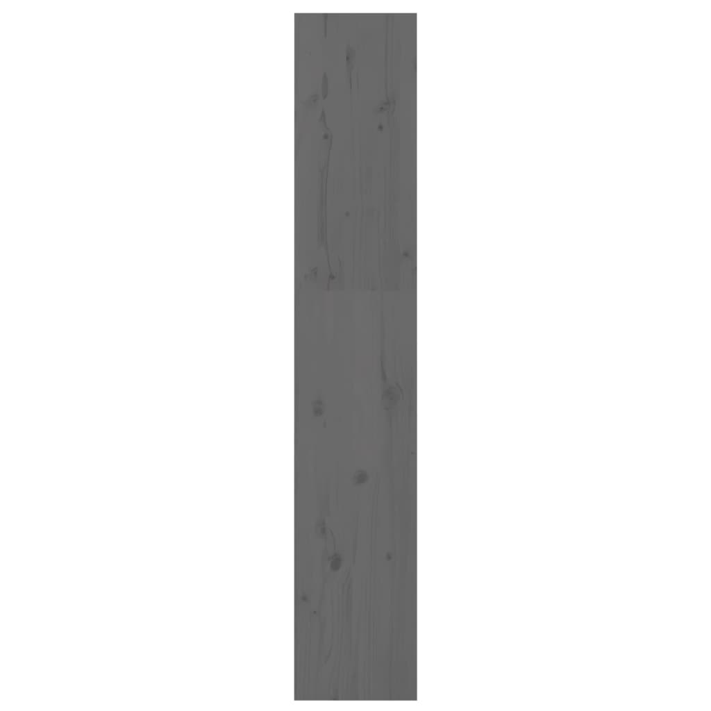 Bogreol/rumdeler Grå 60x30x167,5 cm massiv fyrretræ