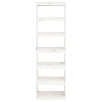 Bücherregal/Raumteiler Weiß 60x30x199,5 cm Massivholz Kiefer