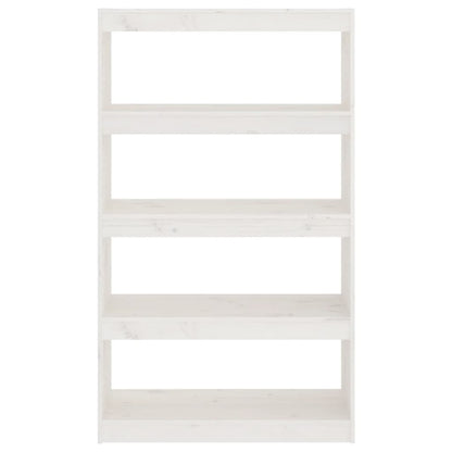 Bücherregal/Raumteiler Weiß 80x30x135,5 cm Massivholz Kiefer