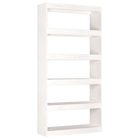 Bücherregal/Raumteiler Weiß 80x30x167,4 cm Massivholz Kiefer