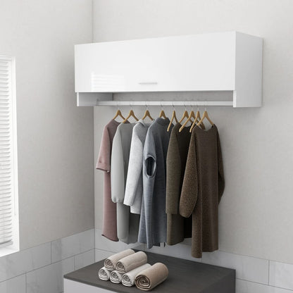 Kleiderschrank Hochglanz-Weiß 100x32,5x35 cm Holzwerkstoff