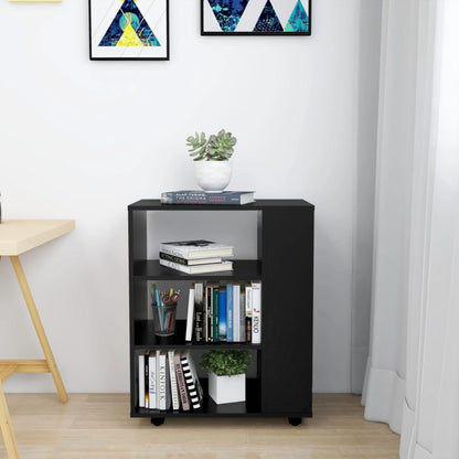 Rollschrank Schwarz 60x35x75 cm Holzwerkstoff