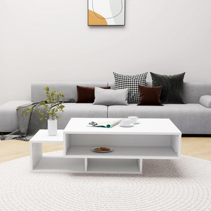 Sofabord Hvid 105x55x32 cm Træ Materiale