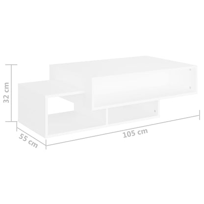 Sofabord Hvid 105x55x32 cm Træ Materiale