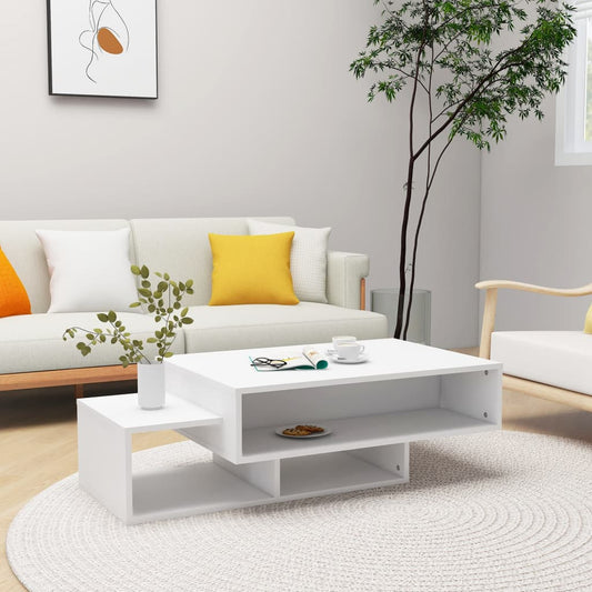 Sofabord Hvid 105x55x32 cm Træ Materiale