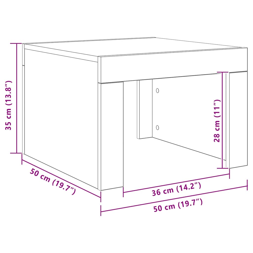 Couchtisch Sonoma-Eiche 50x50x35 cm Holzwerkstoff