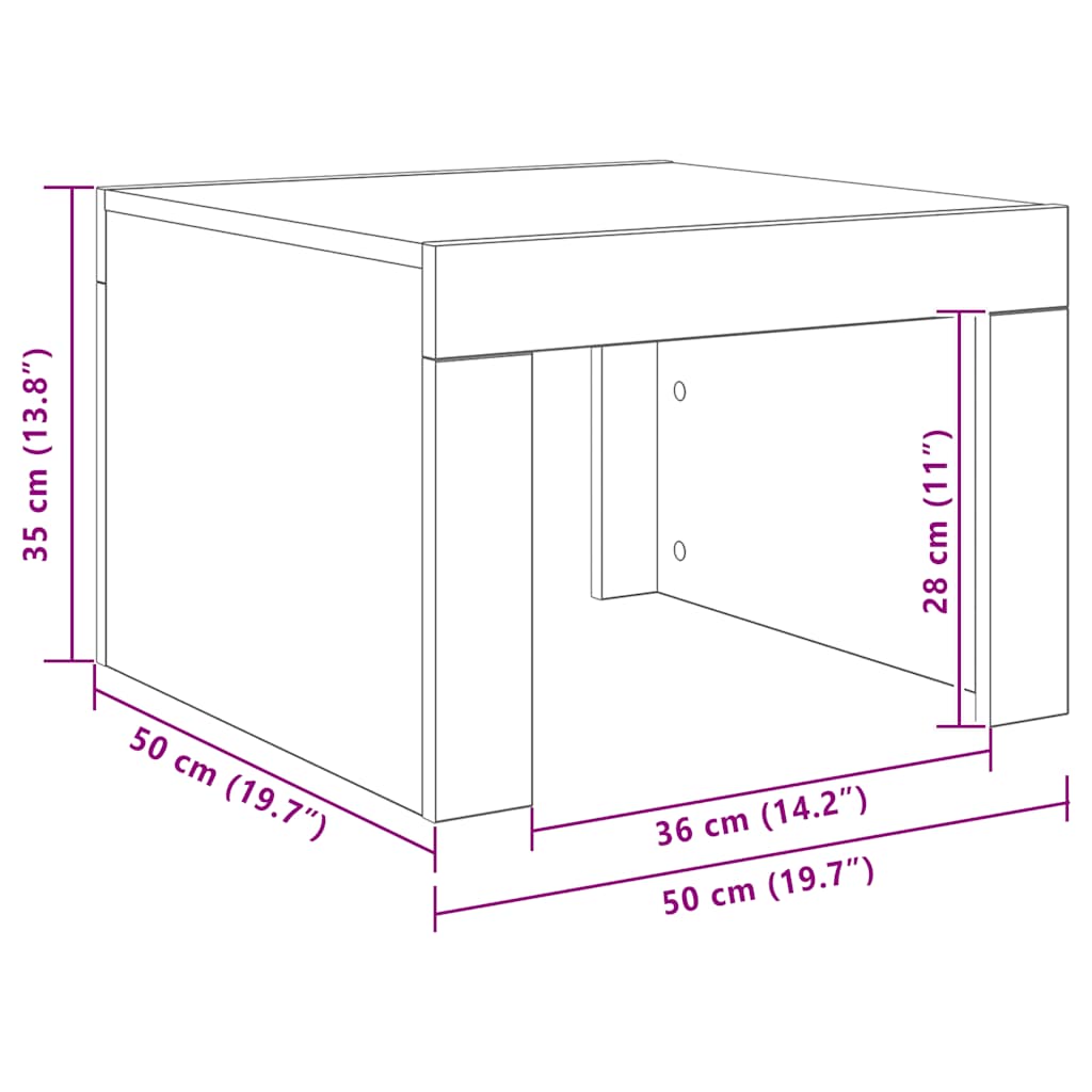 Couchtisch Betongrau 50x50x35 cm Holzwerkstoff