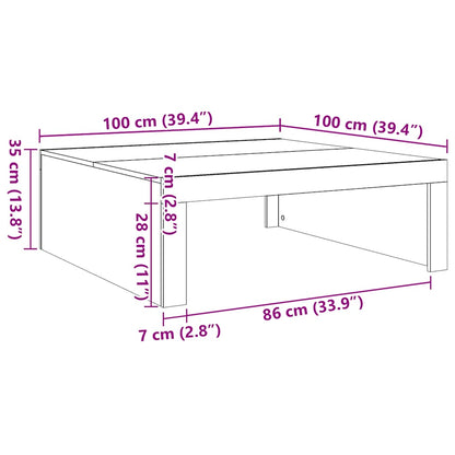 Sofabord Sonoma eg 100x100x35 cm træmateriale
