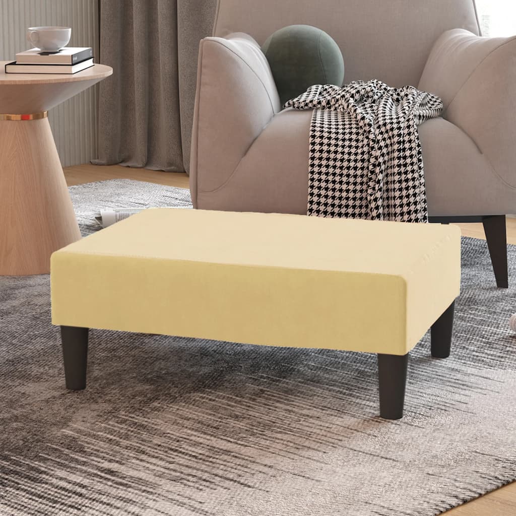 Fußhocker Creme 78x56x32 cm Samt