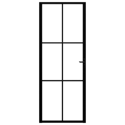 Innentür ESG Glas und Aluminium 76x201,5 cm Schwarz