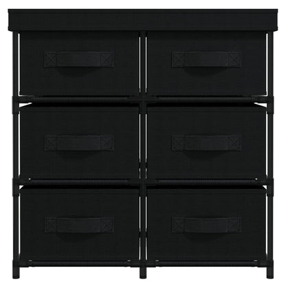 Aufbewahrungsschrank mit 6 Schubladen 55×29×55 cm Schwarz Stahl
