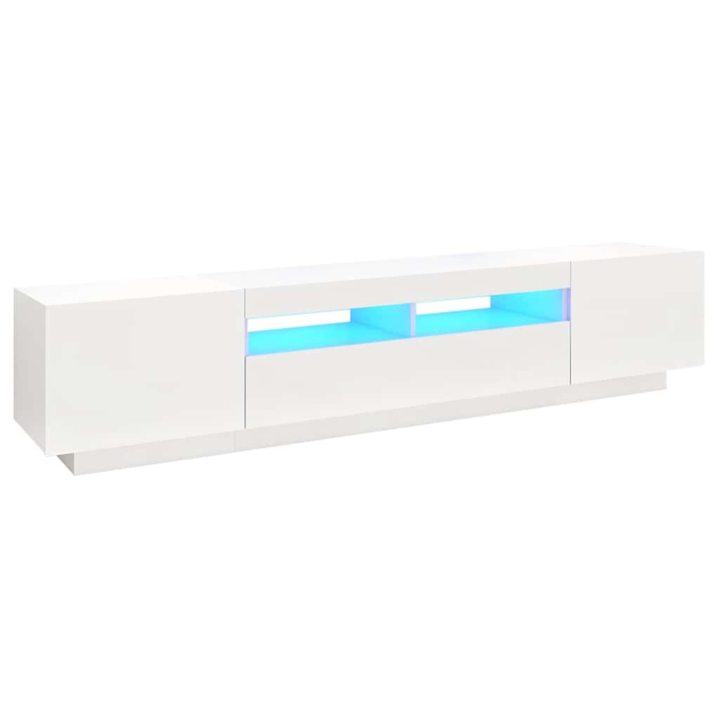 TV-Schrank mit LED-Leuchten Weiß 200x35x40 cm
