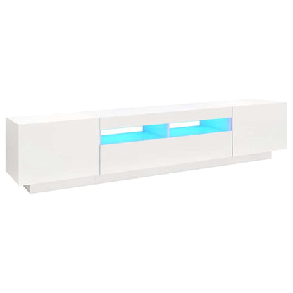 TV-Schrank mit LED-Leuchten Weiß 200x35x40 cm