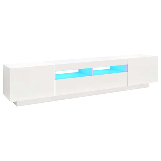 TV-Schrank mit LED-Leuchten Weiß 200x35x40 cm