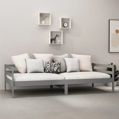 Daybed Grå Massiv Fyrretræ 90x200 cm
