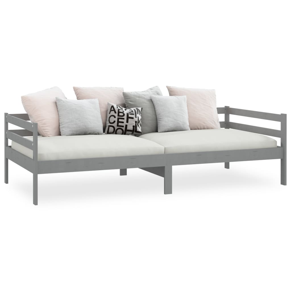 Daybed Grå Massiv Fyrretræ 90x200 cm