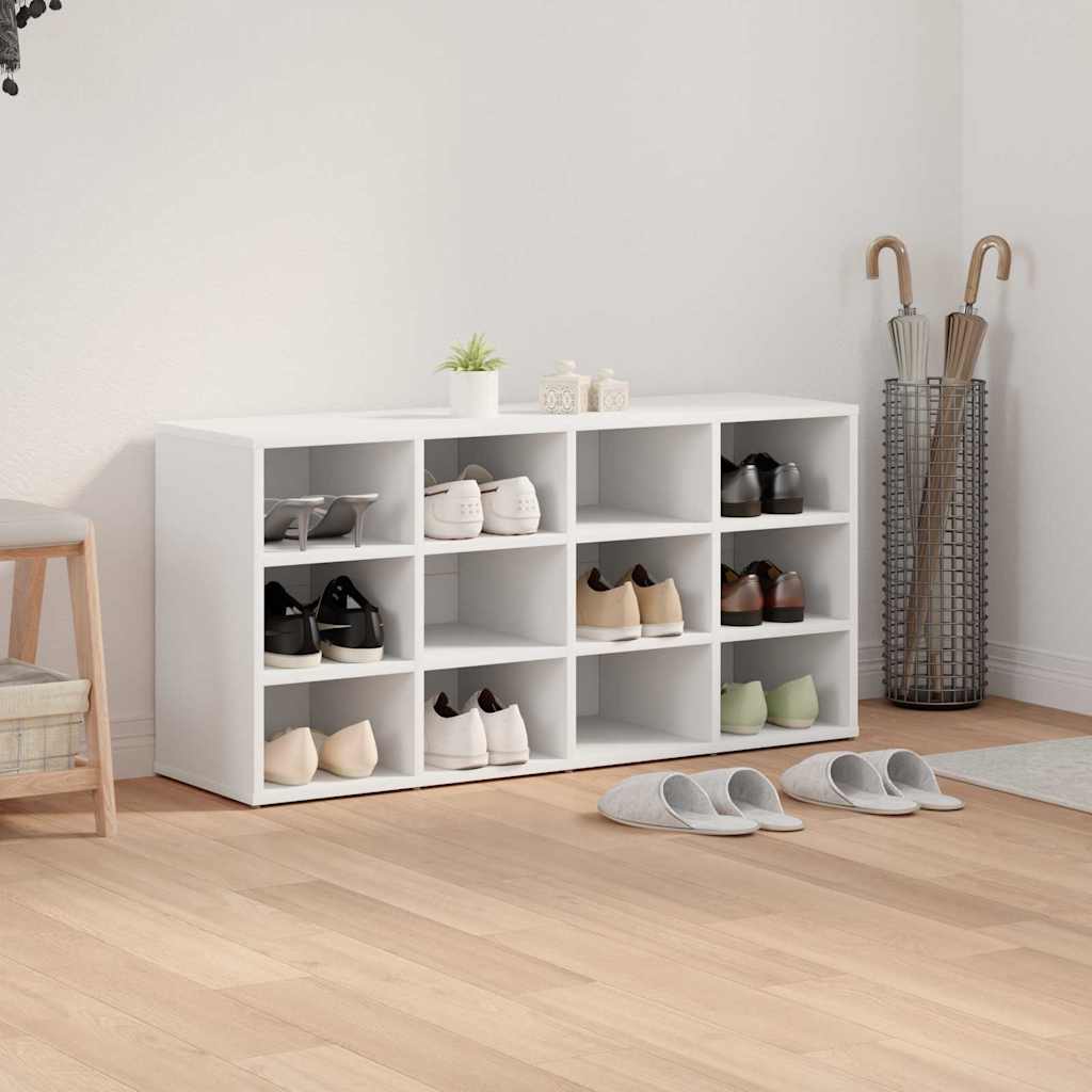 Schuhschrank mit Regal Weiß 103 x 30 x 51 cm Holzwerkstoff