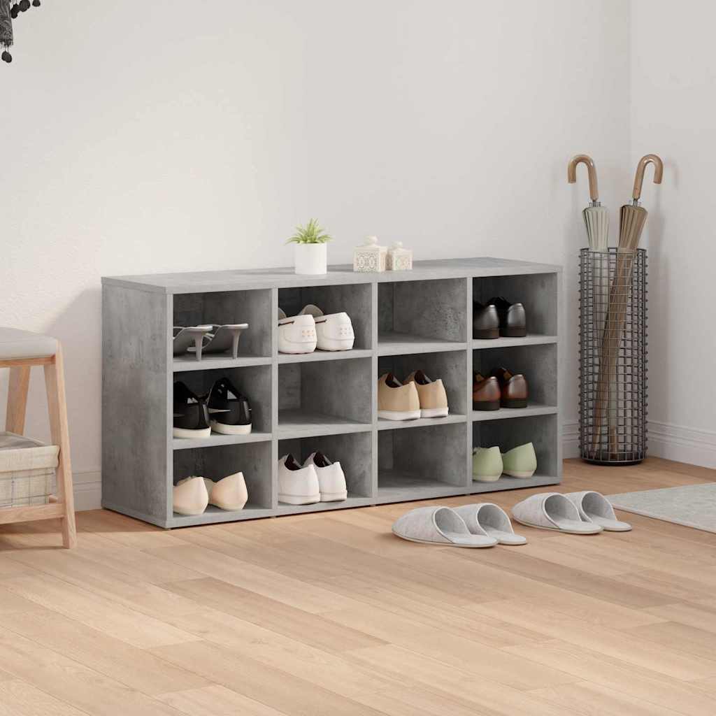 Schuhschrank mit Regal Betongrau 103 x 30 x 51 cm Holzwerkstoff