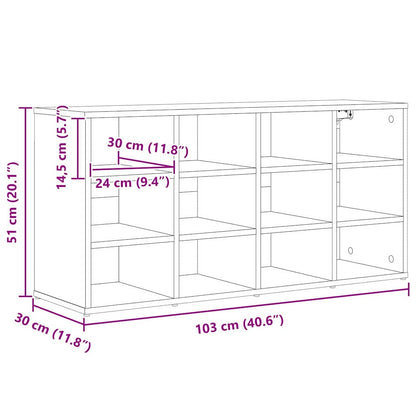 Schuhschrank mit Regal Betongrau 103 x 30 x 51 cm Holzwerkstoff