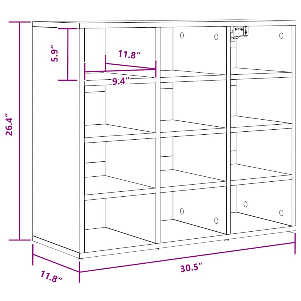 Schuhschrank mit Regal Weiß 77,5 x 30 x 67 cm Holzwerkstoff