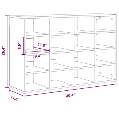Schuhschrank mit Regal Weiß 103 x 30 x 67 cm Holzwerkstoff