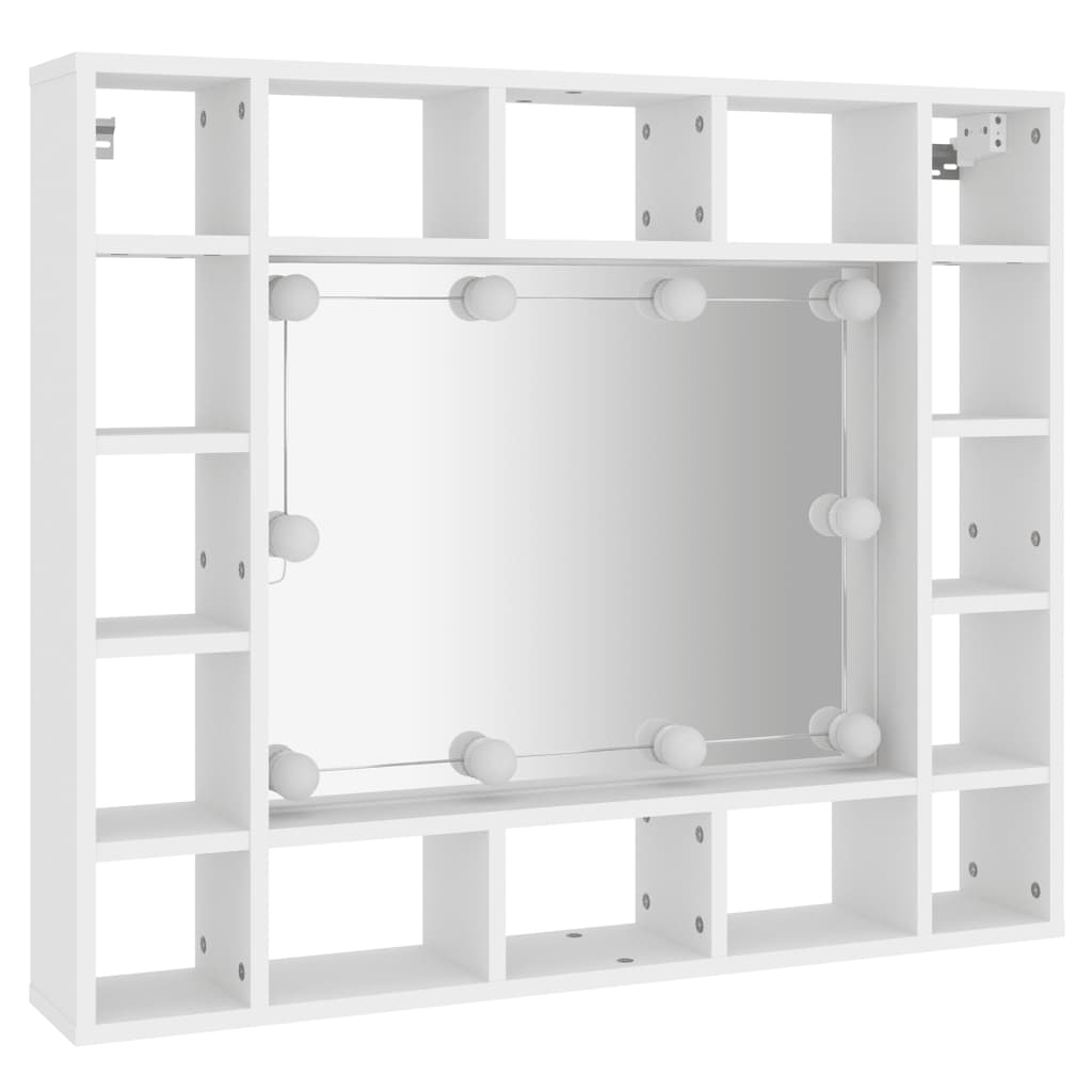 Spiegelschrank mit LED Weiß 91x15x76,5 cm
