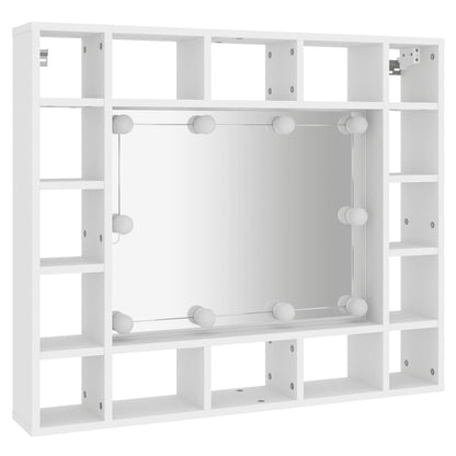 Spiegelschrank mit LED Weiß 91x15x76,5 cm