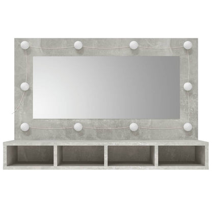 Spiegelschrank mit LED Betongrau 90x31,5x62 cm