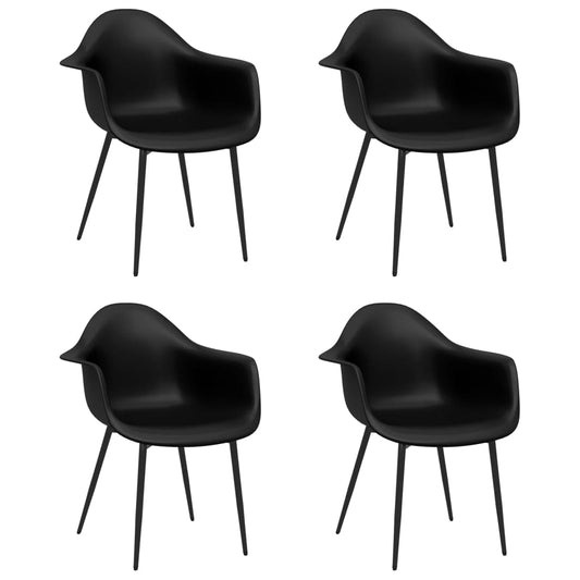 Spisestuestole 4 stk. Sort PP