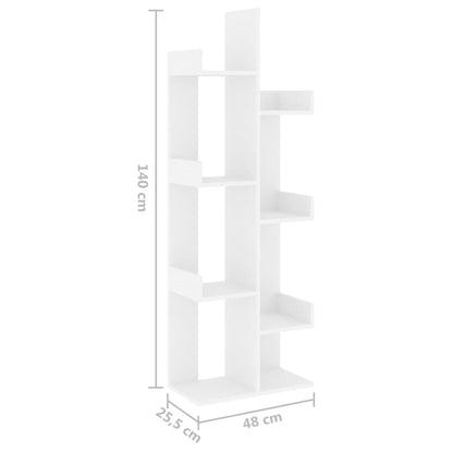 Bücherregal Weiß 48x25,5x140 cm Holzwerkstoff