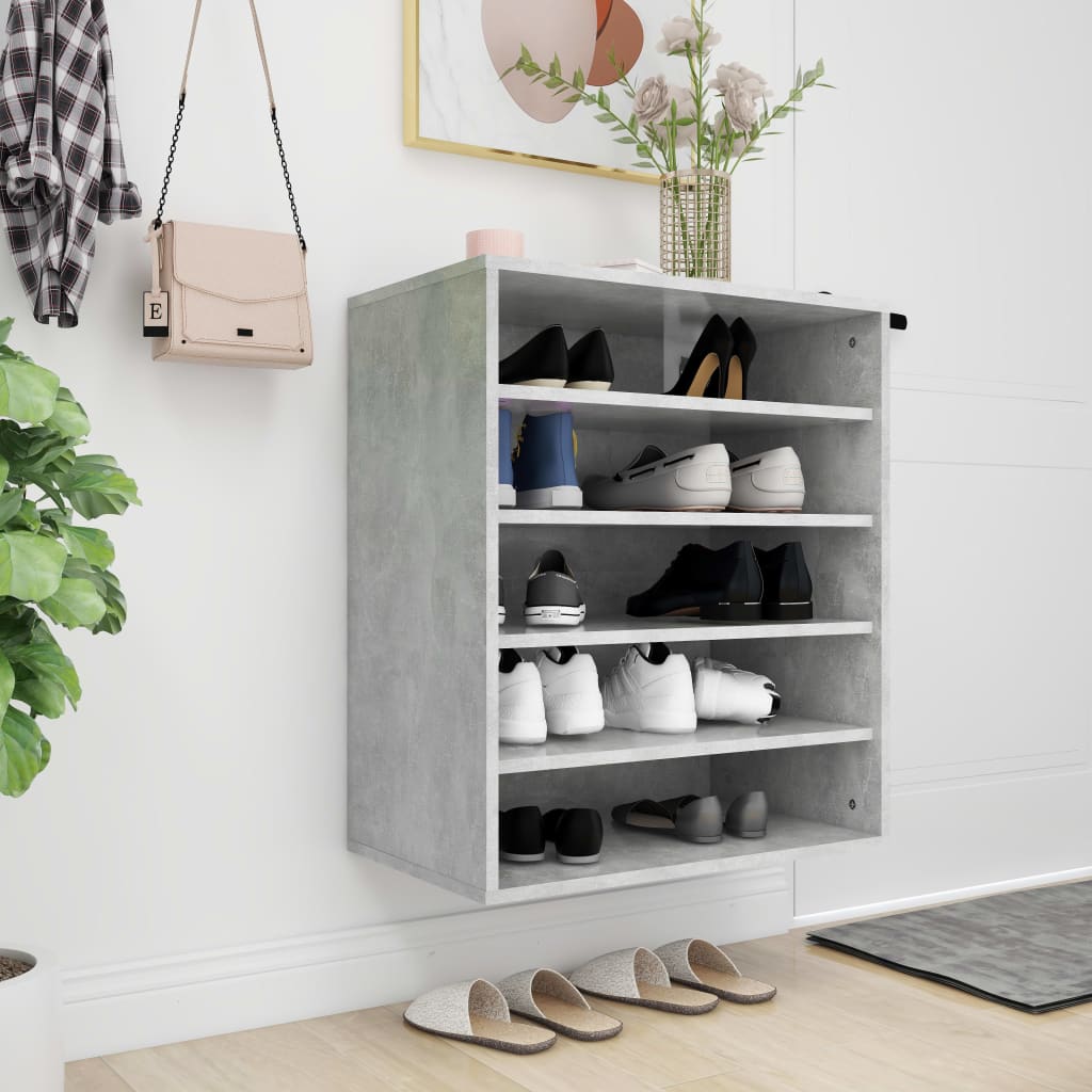 Schuhschrank Betongrau 60x35x70 cm Holzwerkstoff