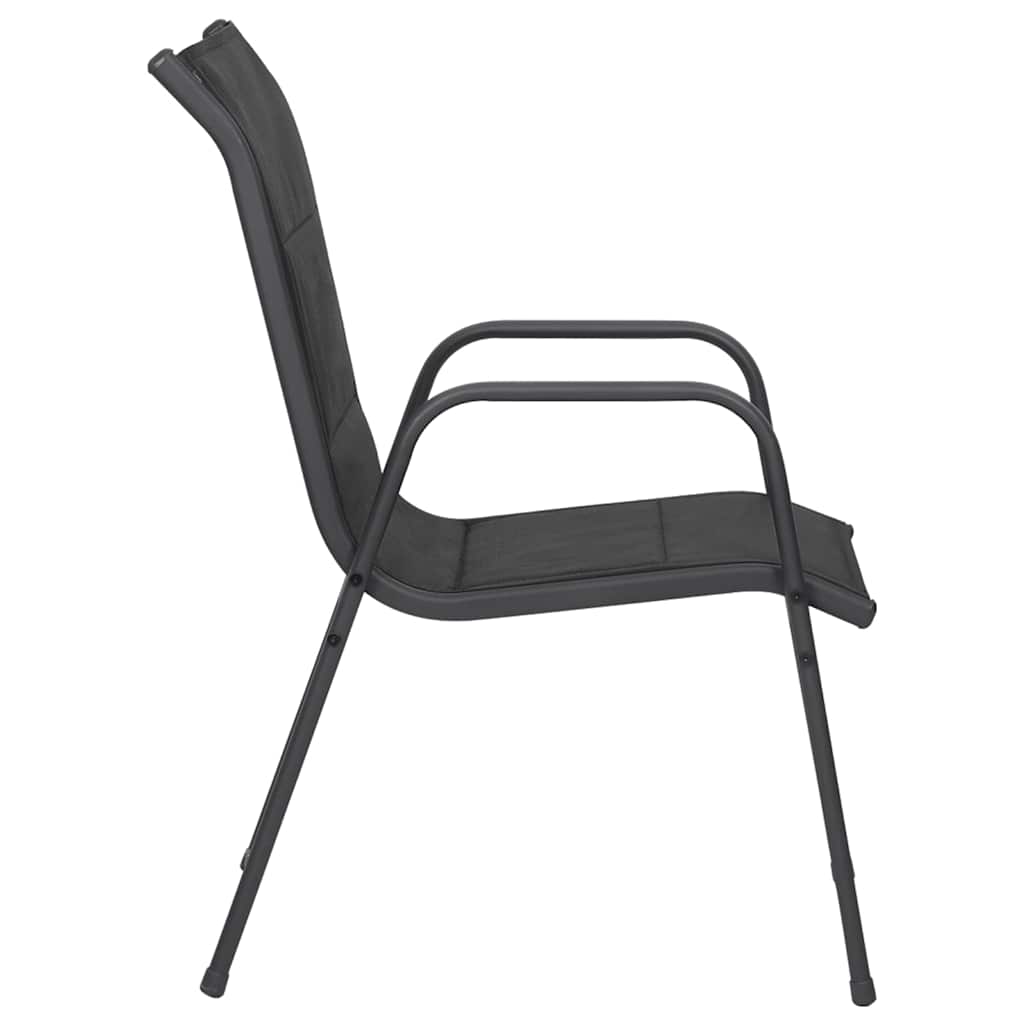 Gartenstühle 6 Stk. Stahl und Textilene Schwarz