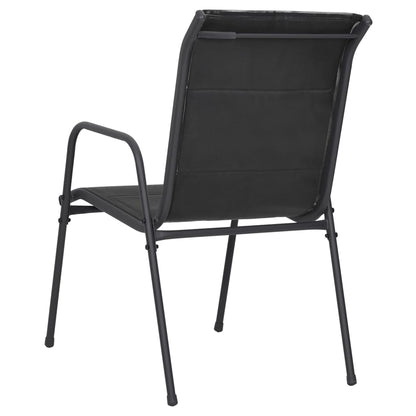 Gartenstühle 6 Stk. Stahl und Textilene Schwarz
