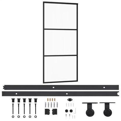 Schiebetür mit Beschlag ESG-Glas & Aluminium 90x205 cm