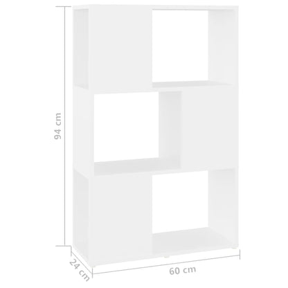 Bücherregal Raumteiler Weiß 60x24x94 cm Holzwerkstoff