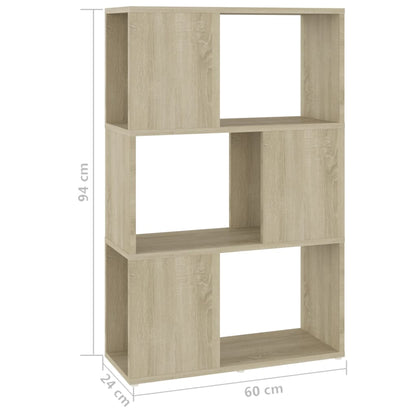 Bücherregal Raumteiler Sonoma-Eiche 60x24x94 cm Holzwerkstoff
