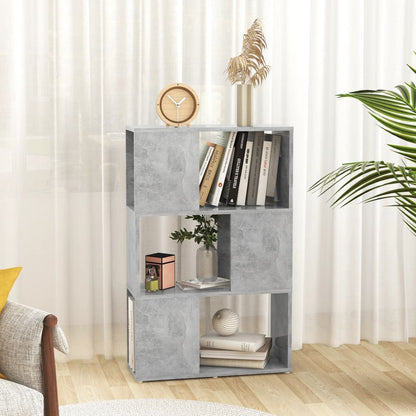 Bücherregal Raumteiler Betongrau 60x24x94 cm Holzwerkstoff