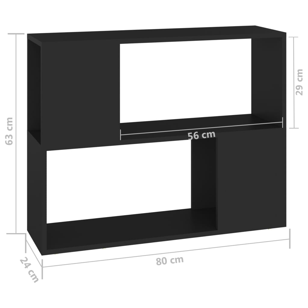 TV-skab Sort 80x24x63 cm Træ Materiale