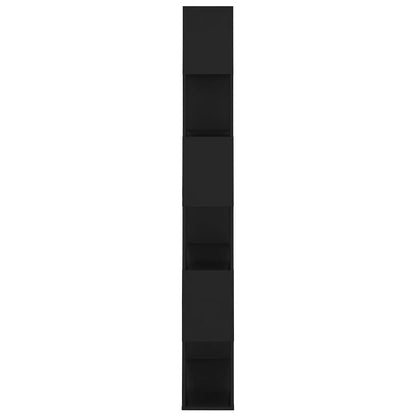 Bücherregal Raumteiler Schwarz 80x24x186 cm Holzwerkstoff