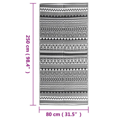 Outdoor-Teppich ARAKIL Schwarz 80x250 cm PP