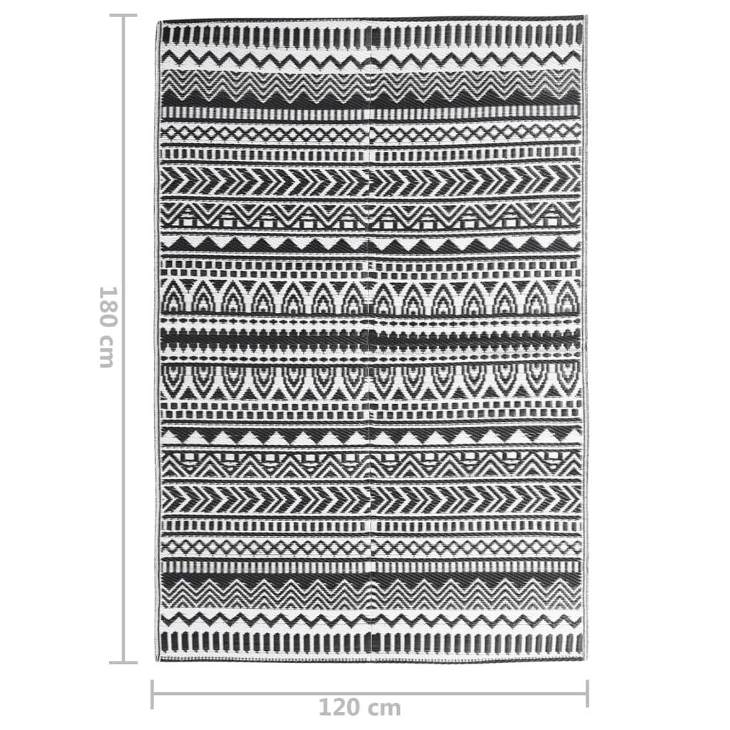Outdoor-Teppich ARAKIL Schwarz 120x180 cm PP