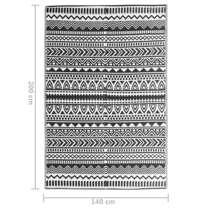 Outdoor-Teppich ARAKIL Schwarz 140x200 cm PP