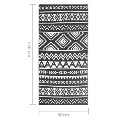 Outdoor-Teppich ARAKIL Schwarz 80x150 cm PP