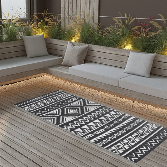 Outdoor-Teppich ARAKIL Schwarz 80x150 cm PP
